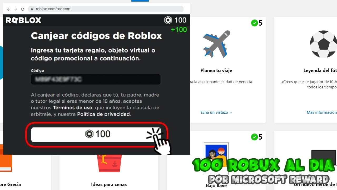 como canjear puntos de microsoft rewards para obtener robux facilmente